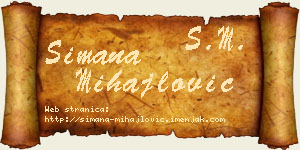 Simana Mihajlović vizit kartica